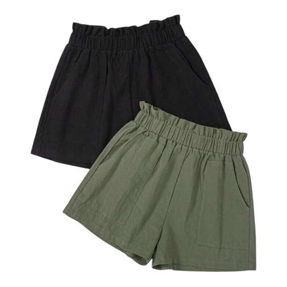 SHEIN Pants - Shein High Waist Black and Green Athletic Shorts